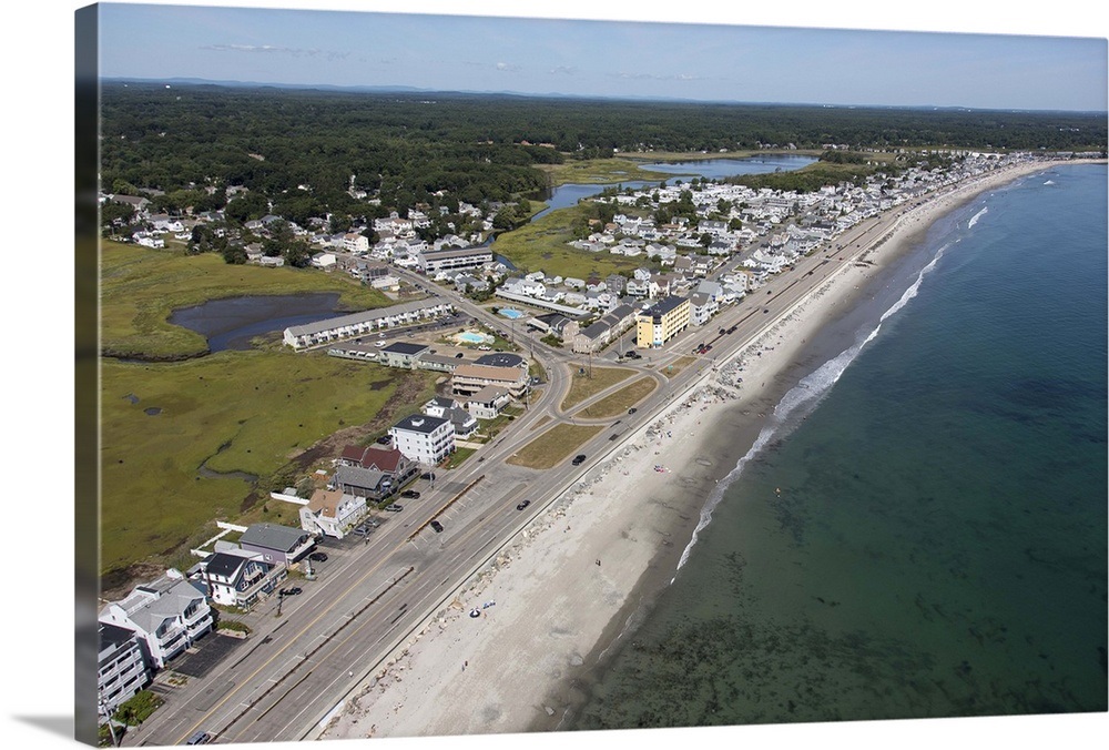 Hampton Beach, New Hampshire, USA Aerial Photograph Wall Art, Canvas