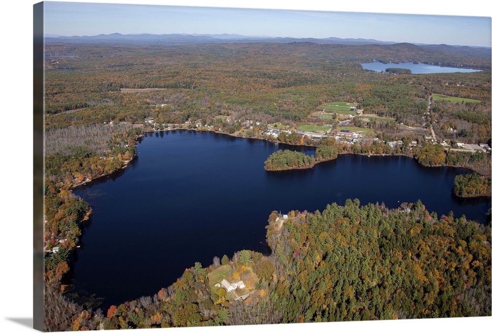Harvey Lake, Northwood, New Hampshire Aerial Photograph Wall Art