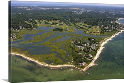 Hyannis Point And Squaw Island, Hyannis, Massachusetts, USA - Aerial Photograph