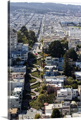 Lombard Street, San Francisco, California - Aerial Photograph