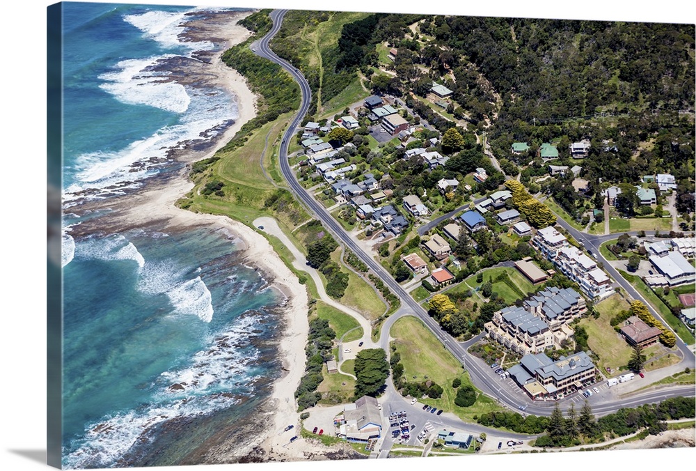 Aerial view of Lorne in western Victoria.