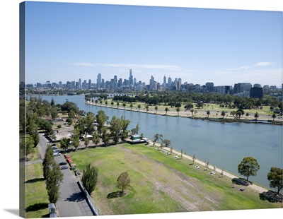 Melbourne Grand Prix Circuit, Albert Park, Melbourne, Australia - Aerial Photograph