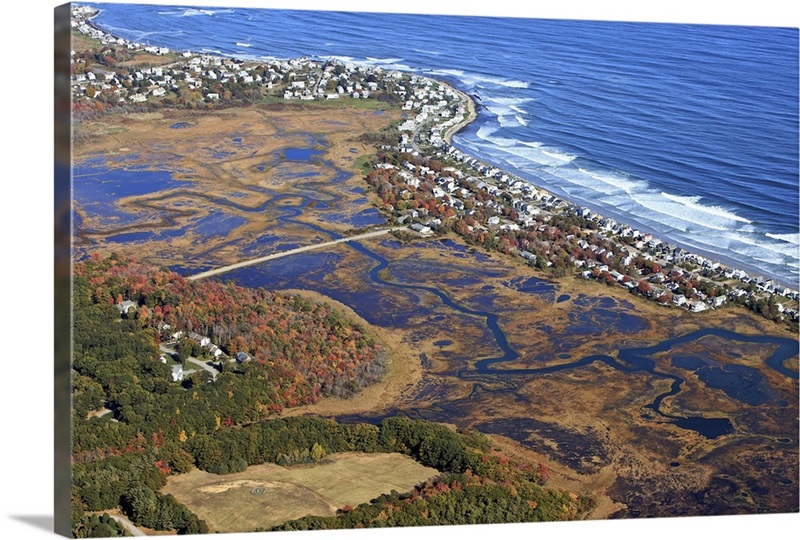 Moody Beach And Moody Point, Wells, Maine, USA Aerial Photography