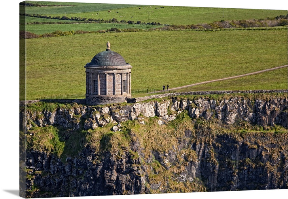 Mussenden Temple, Castlerock, Northern Ireland Aerial Photograph Wall Art, Canvas Prints