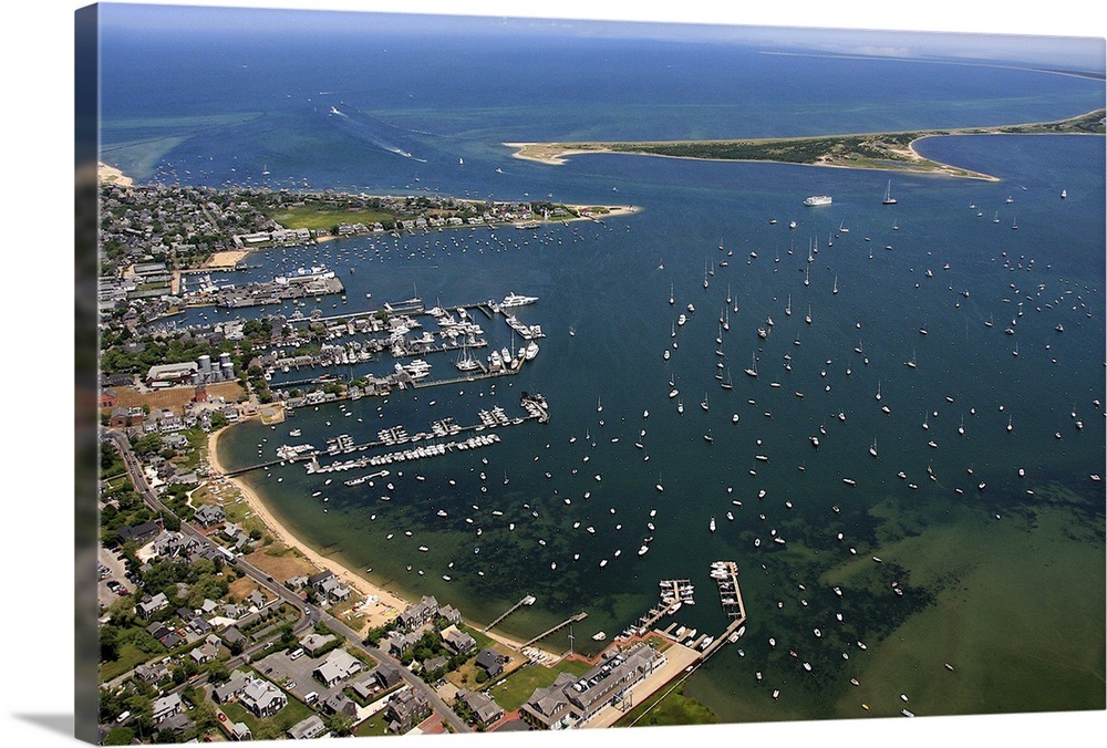 Nantucket Harbor, Nantucket - Aerial Photograph Wall Art, Canvas Prints ...