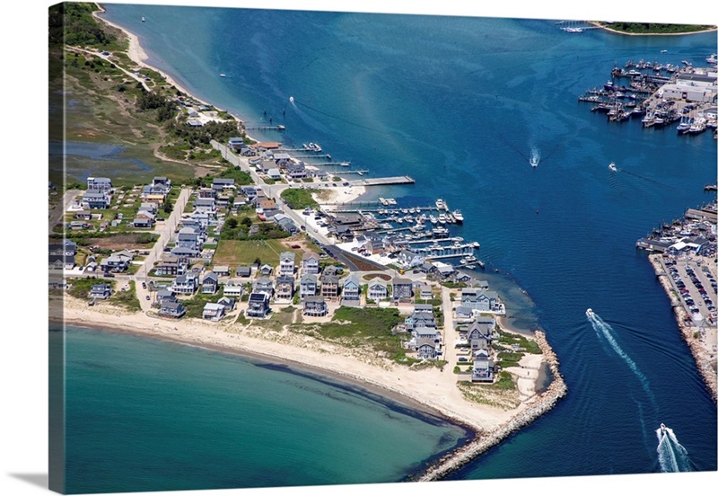 Narragansett, Point Judith, Beach Row Wall Art, Canvas Prints, Framed