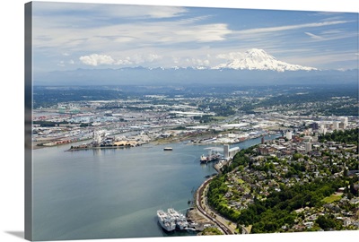 Northend and Downtown Tacoma, Port of Tacoma, and Mount Rainier, Tacoma