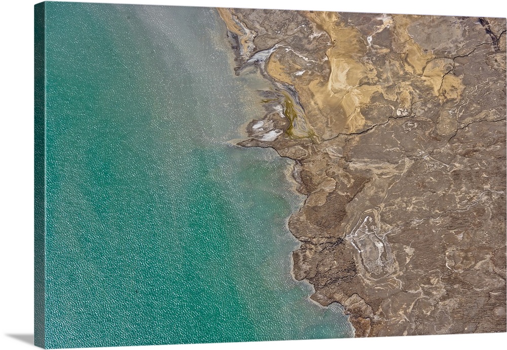 Observation of Dead Sea Water Level Drop, Israel - Aerial Photograph