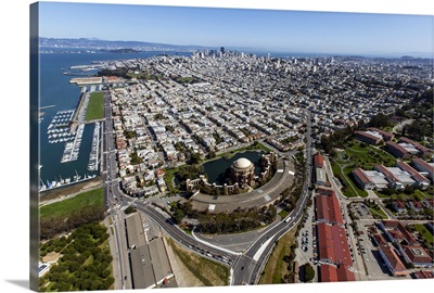 Palace of Fine Arts, San Francisco, California - Aerial Photograph