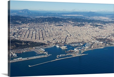 Port of Barcelona and Hotel Vela, Barcelona, Spain - Aerial Photograph