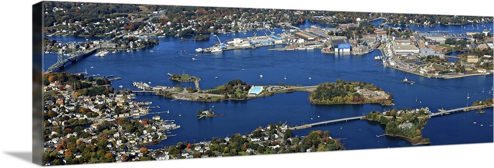 Portsmouth Harbor, Portsmouth, New Hampshire, USA - Aerial Photograph