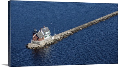 Rockland Harbor Breakwater Light, Rockland, Maine - Aerial Photograph