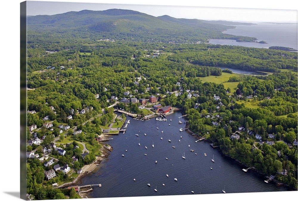 Rockport, Maine, USA Aerial Photograph Wall Art, Canvas Prints