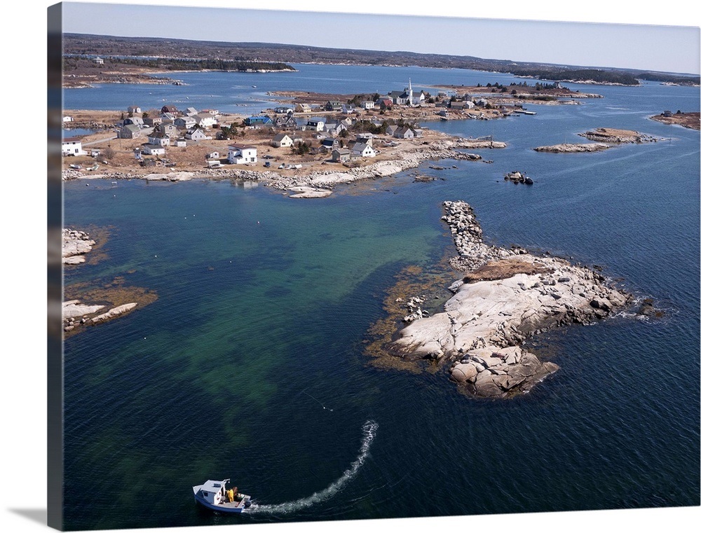 Rocky Shoreline at Prospect, Nova Scotia Aerial Photograph Wall Art