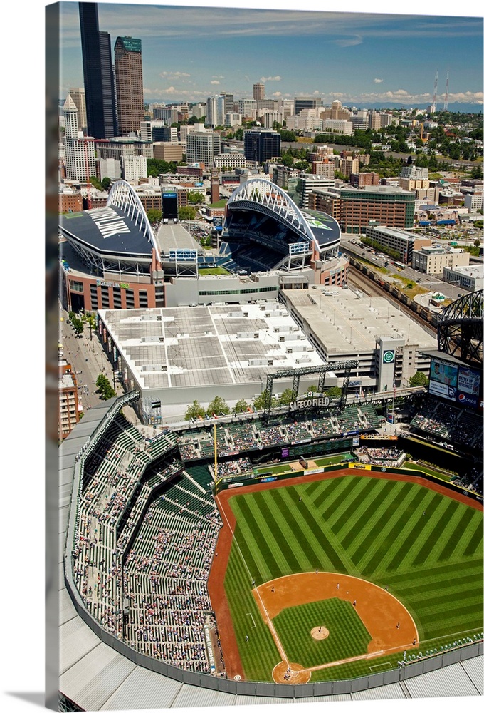 Safeco Field, Home Of Seattle Mariners, Seattle - Aerial Photograph