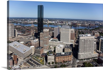 Skyscrapers at Copley Square, Boston, Massachusetts - Aerial Photograph