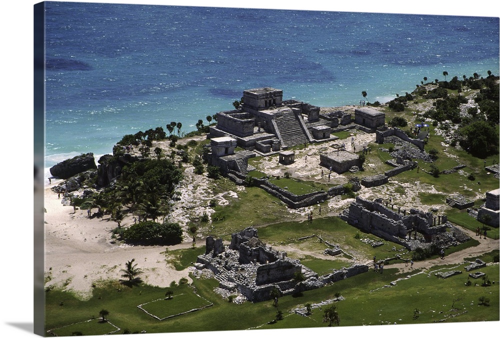 The Maya Ruins of Tulum, Quintana Roo, Yucatan Peninsula, Mexico - Aerial Photograph