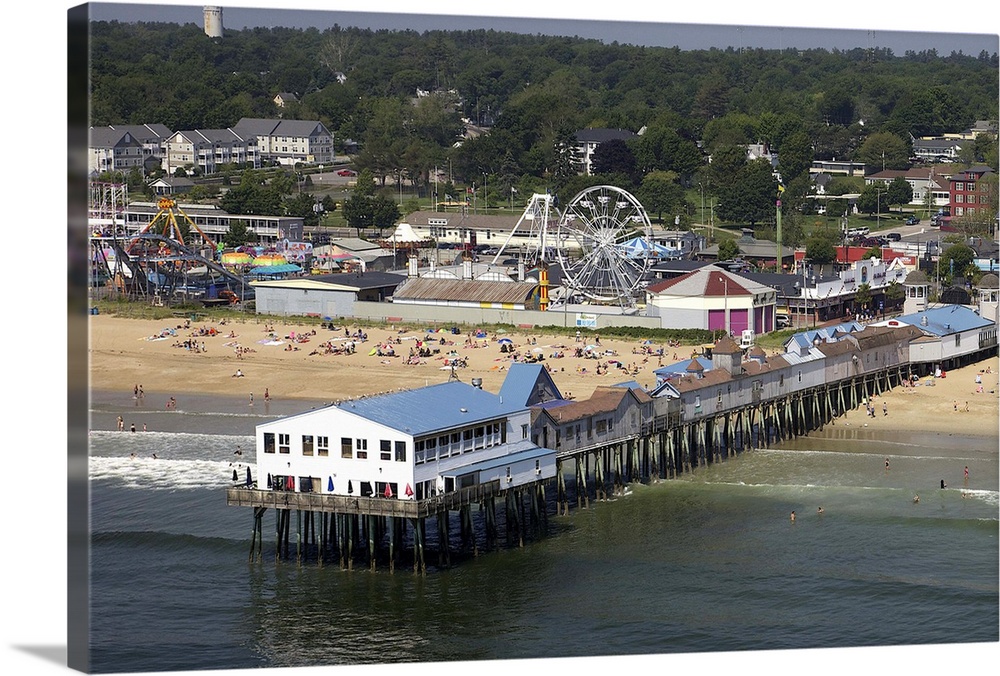 The Pier At Old Orchard Beach, Old Orchard Beach, Maine, USA - Aerial Photograph