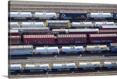Train Wagons, South Portland, Maine - Aerial Photograph