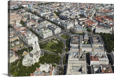 Votivkirche, Sigmund Freud Platz and The University, Vienna, Austria - Aerial Photograph