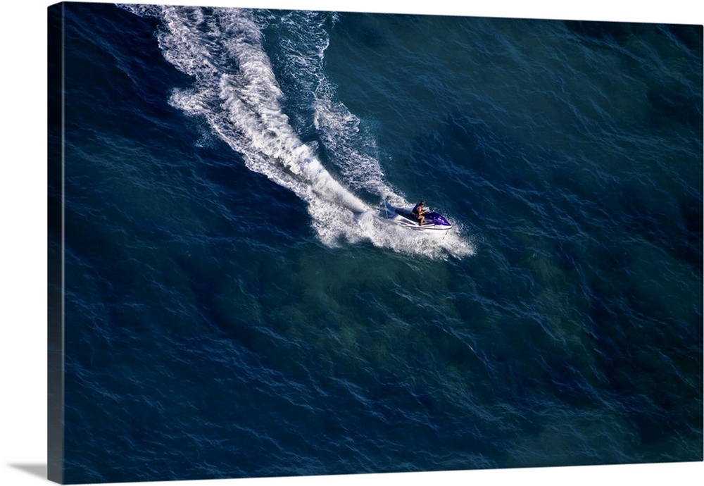 Water Jet Ski in the Mediterranean Sea, Israel - Aerial Photograph