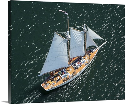 Yacht, Donweast, Maine - Aerial Photograph