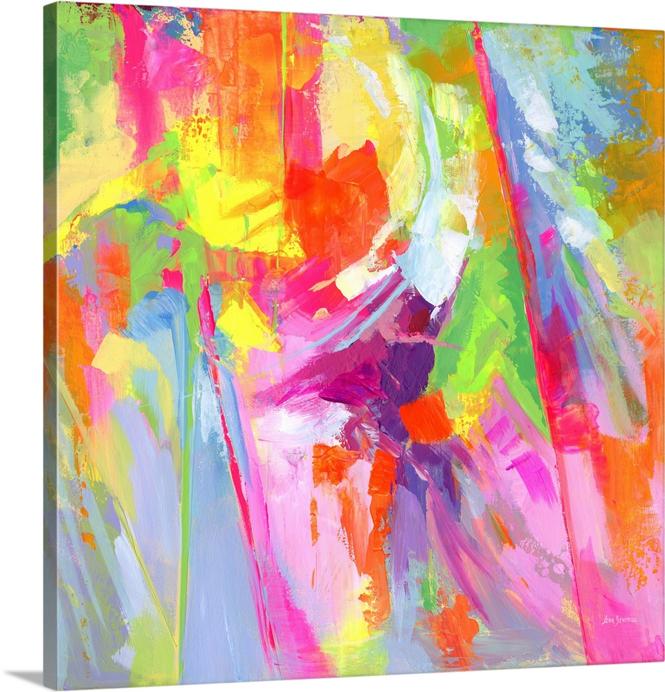 Vibrant colorful abstract painting.