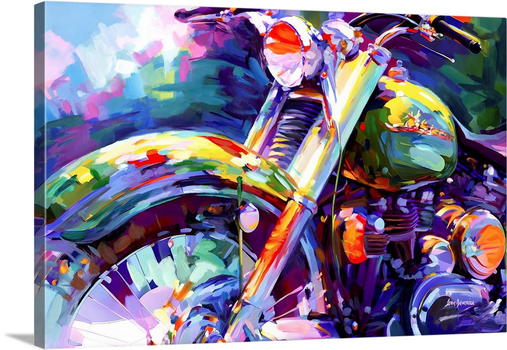 Colorful Vintage Motorcycle