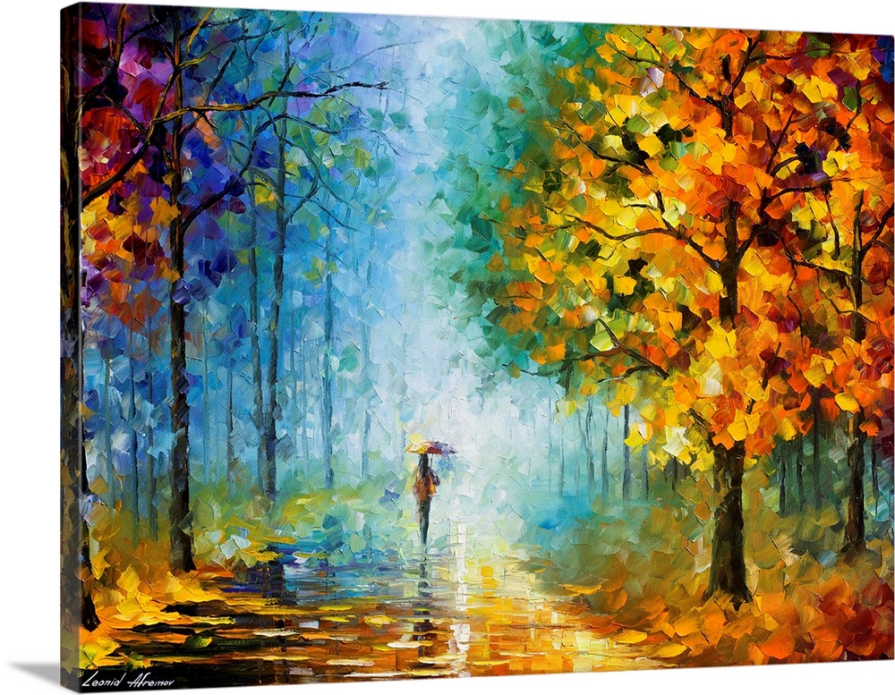 Great Big Canvas Oil Painting Yellow and Blue Print Wall Art