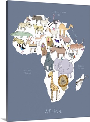 Africa Map Of Animals