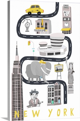 New York Black White Elephant