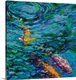 image thumbnail of Brightly colored contemporary artwork of a koi fish in water.