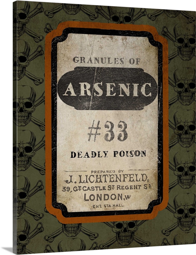 Halloween-themed label for the ingredient Arsenic.