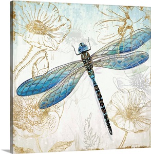 Blue Dragonfly II Wall Art, Canvas Prints, Framed Prints, Wall Peels ...