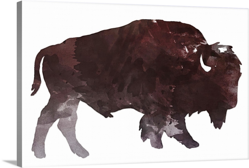 Watercolor painting of a bison.