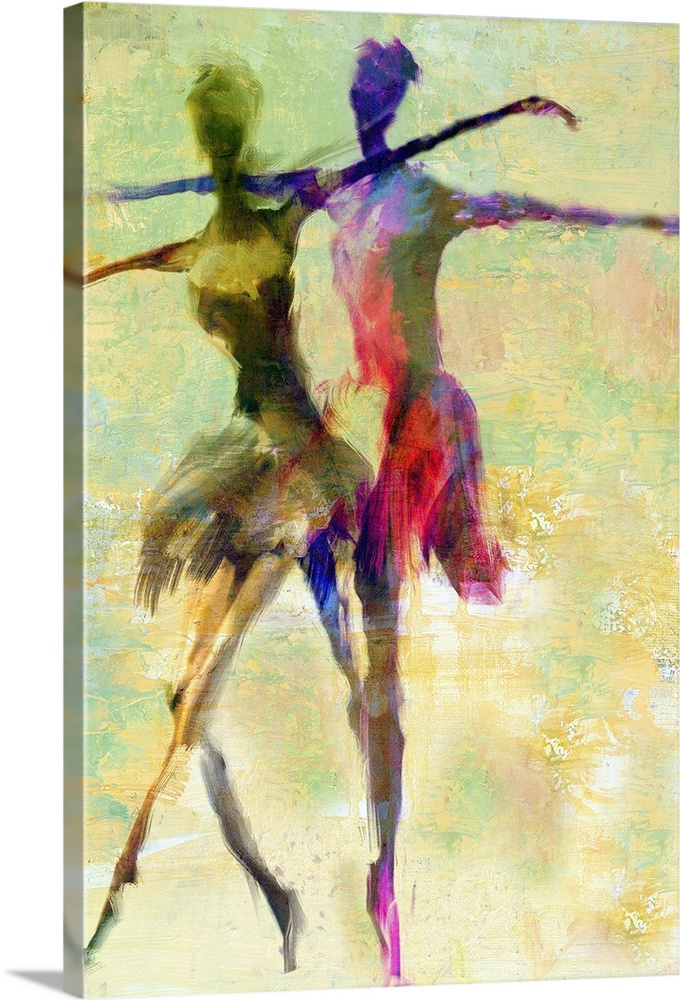 Painting of the figure of two ballerinas.