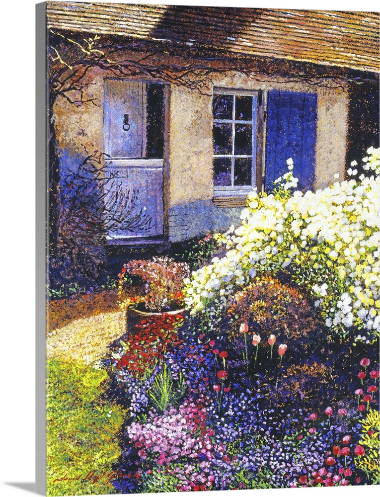 A garden at a French country house in Normandy..60.5 x 45.5cm  acrylic on canvas