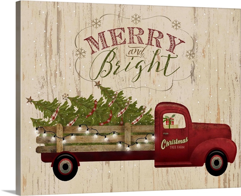 Truck Flatbed Merry and Bright | Great Big Canvas