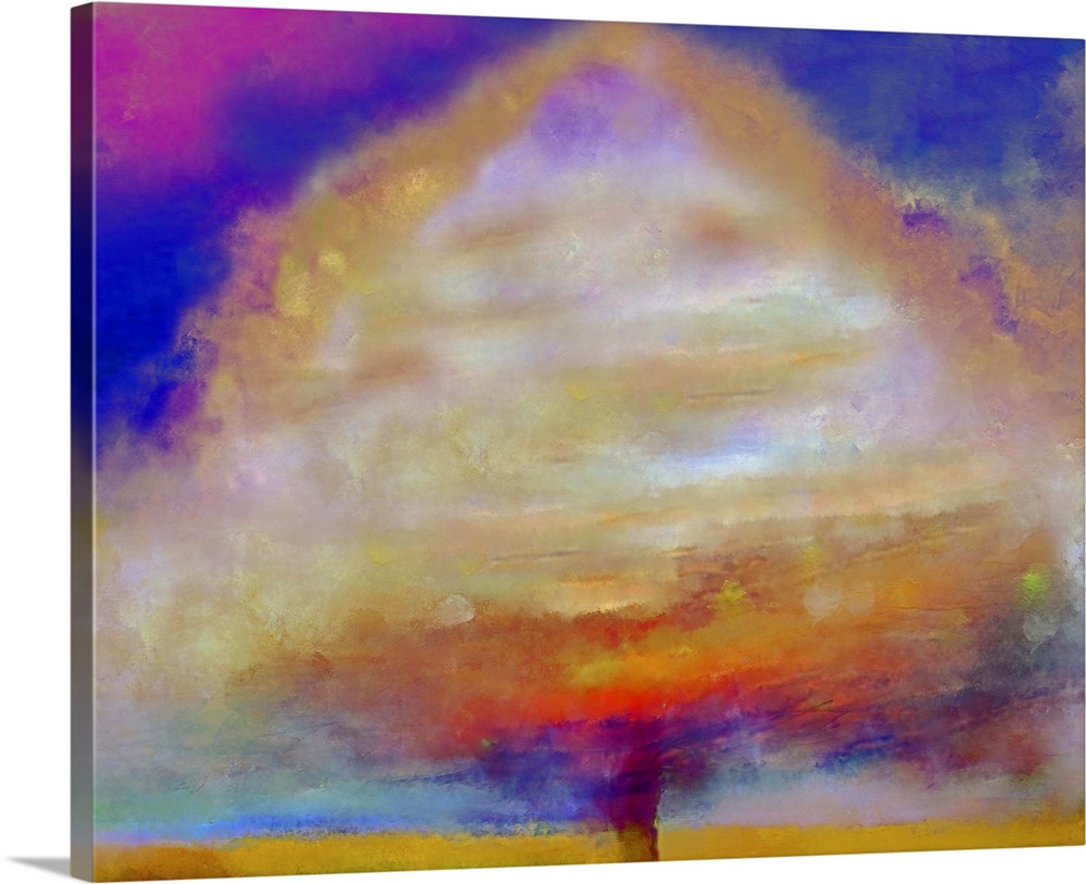 Impressionist style painting of a large tree in vibrant colors.