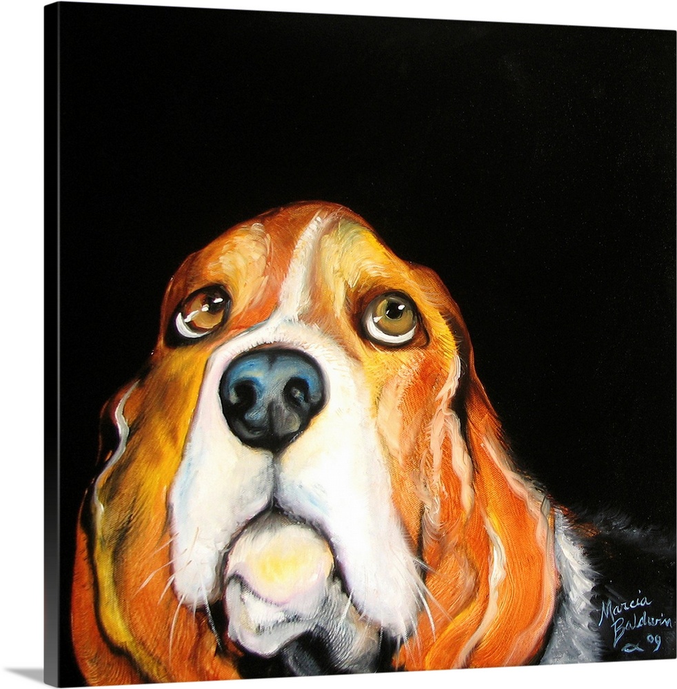 This adorable basset hound painting captures the love our sweet pets show, that unconditional love, we could all learn from.