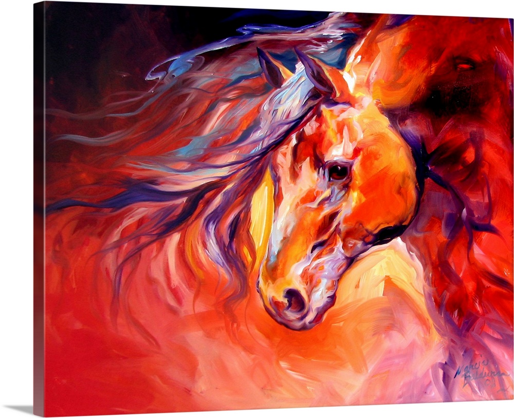 Equine abstract with bold color and a bold composition.
