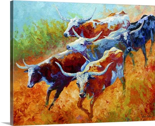 Longhorns II Wall Art, Canvas Prints, Framed Prints, Wall Peels | Great ...