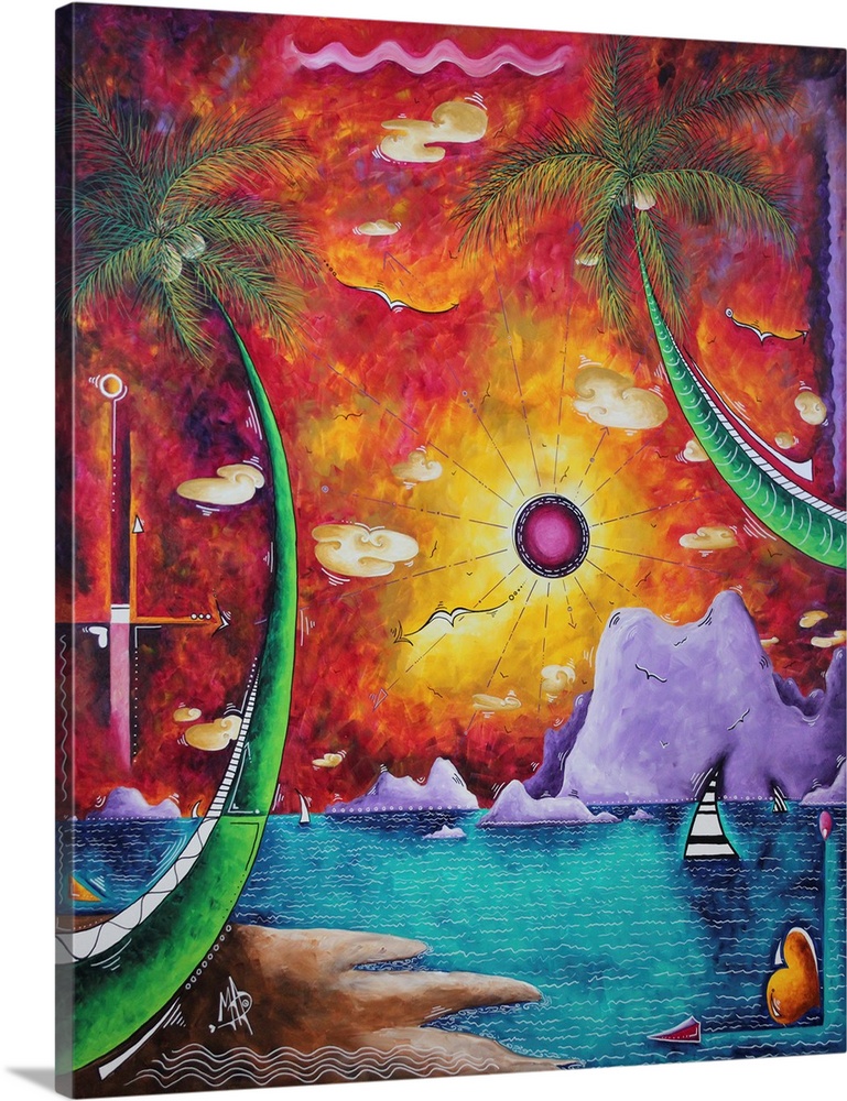 A World Awaits - Tropical Palm Tree Sunset