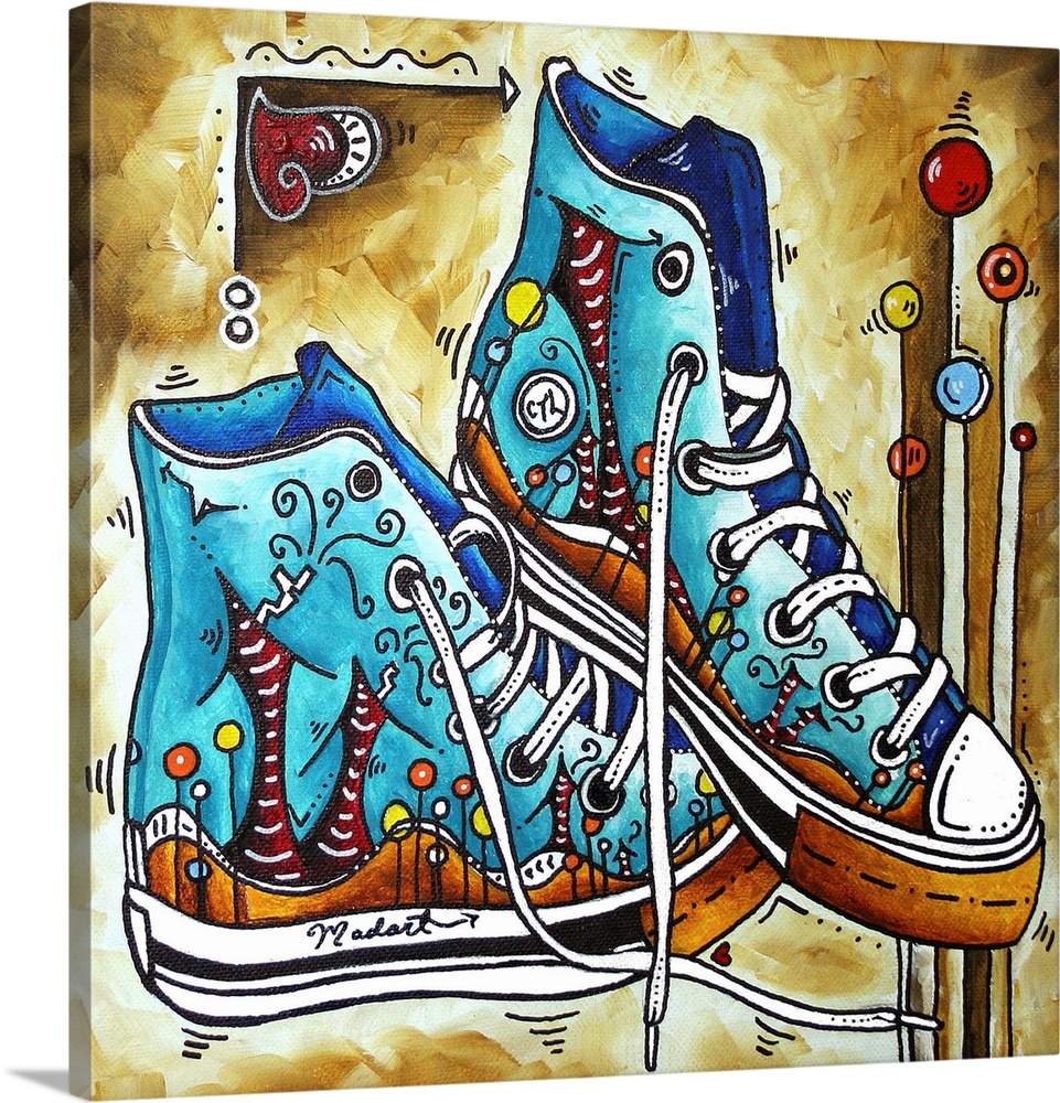 Care to Learn Converse Shoes Wall Art, Canvas Framed Prints, Wall Peels | Great Canvas