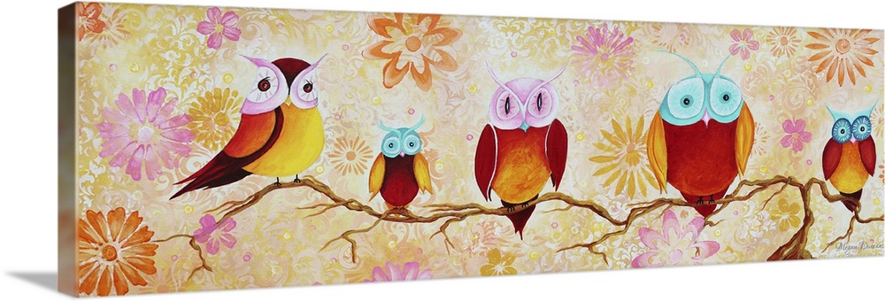 Chi Omega Owl Painting