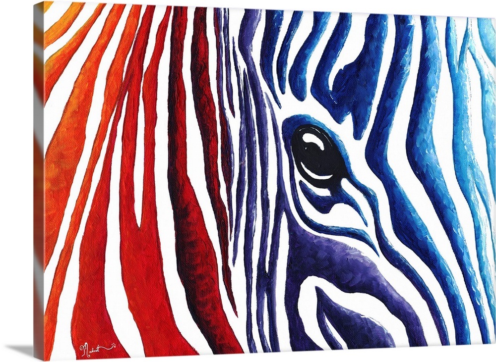 Colorful Zebra Contemporary PoP Art Zebra Painting Wall Art, Canvas Prints, Framed Prints