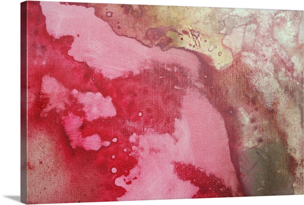 Abstract artwork with various colors that appear to have bled together on the piece.
