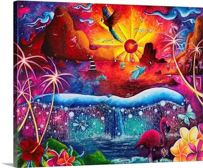 Paradise Found - Whale Tail Tropical Sunset