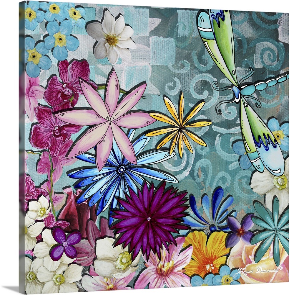 Whimsical Floral Collage I Wall Art, Canvas Prints, Framed Prints, Wall