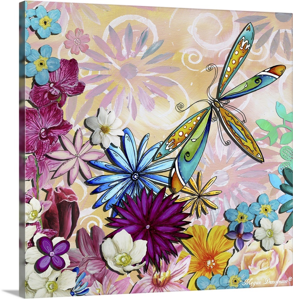 Whimsical Floral Collage II Wall Art, Canvas Prints, Framed Prints
